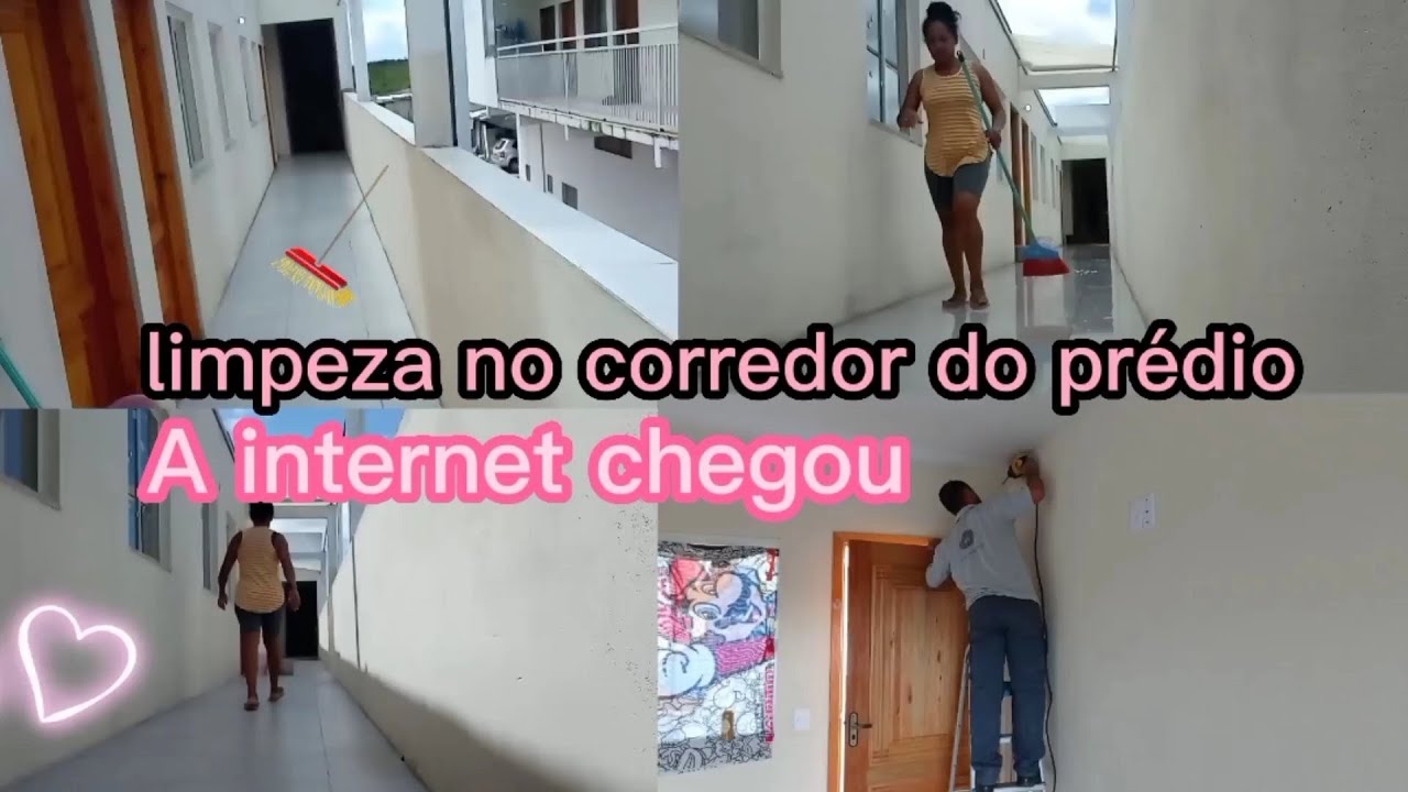 limpeza no corredor do prédio