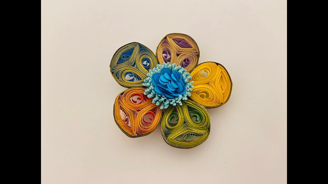 How to Make a Multicolor 3D Flower using Quilling Paper