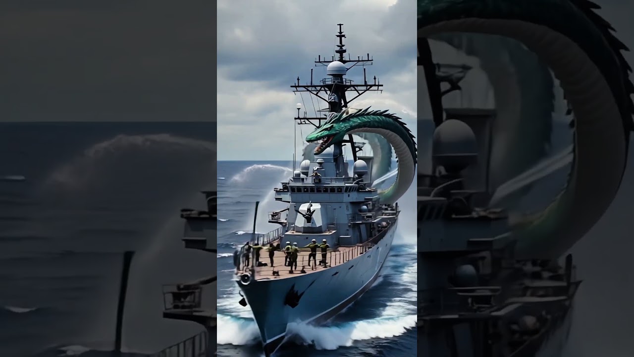 Warship vs Sea Dragon 🐉⚔️ Epic Battle at Sea