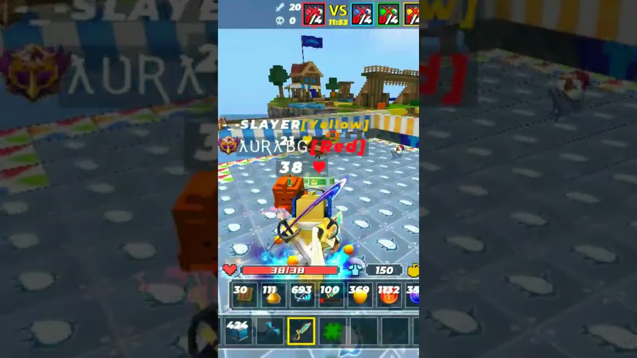 1v1 pvp with random player blockmango bedwars #blockmangobedwars