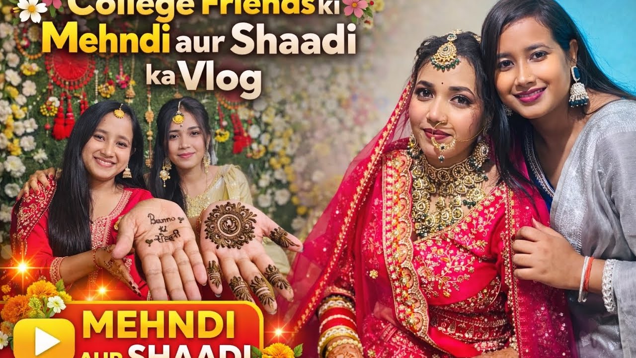 College friends ki mehndi Aur Shadi ❤️ #vlog #weddingseason #friends #collegefriends #fyp 
