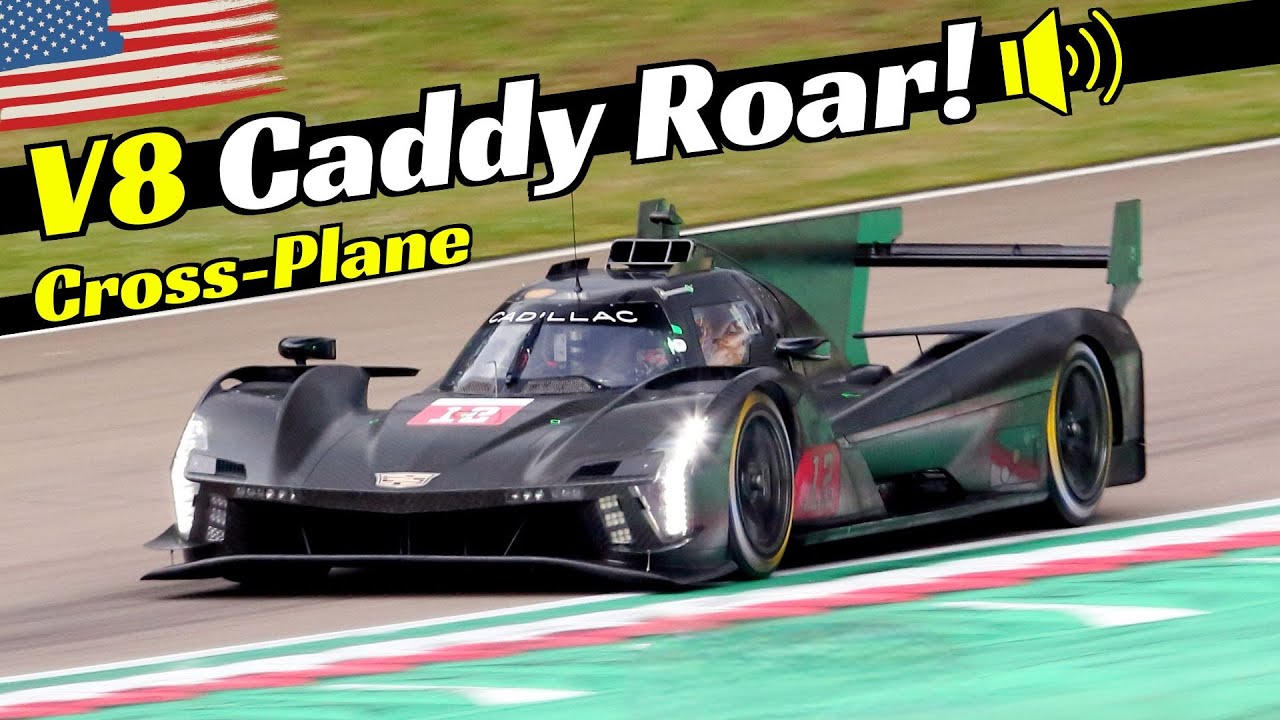 The Roar of the 2025 Cadillac V-Series.R LMDh Hypercar's V8 Cross-Plane echoes around Imola Circuit!