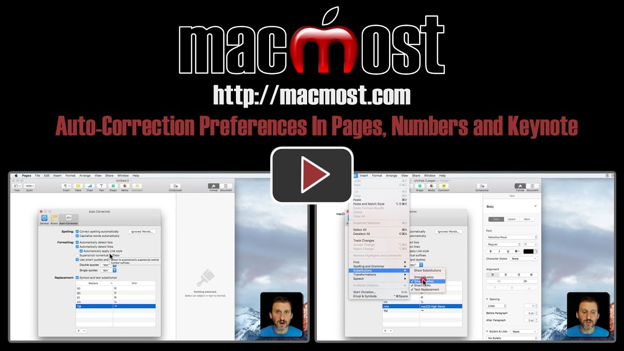 Auto-Correction Preferences In Pages, Numbers and Keynote (#1427)