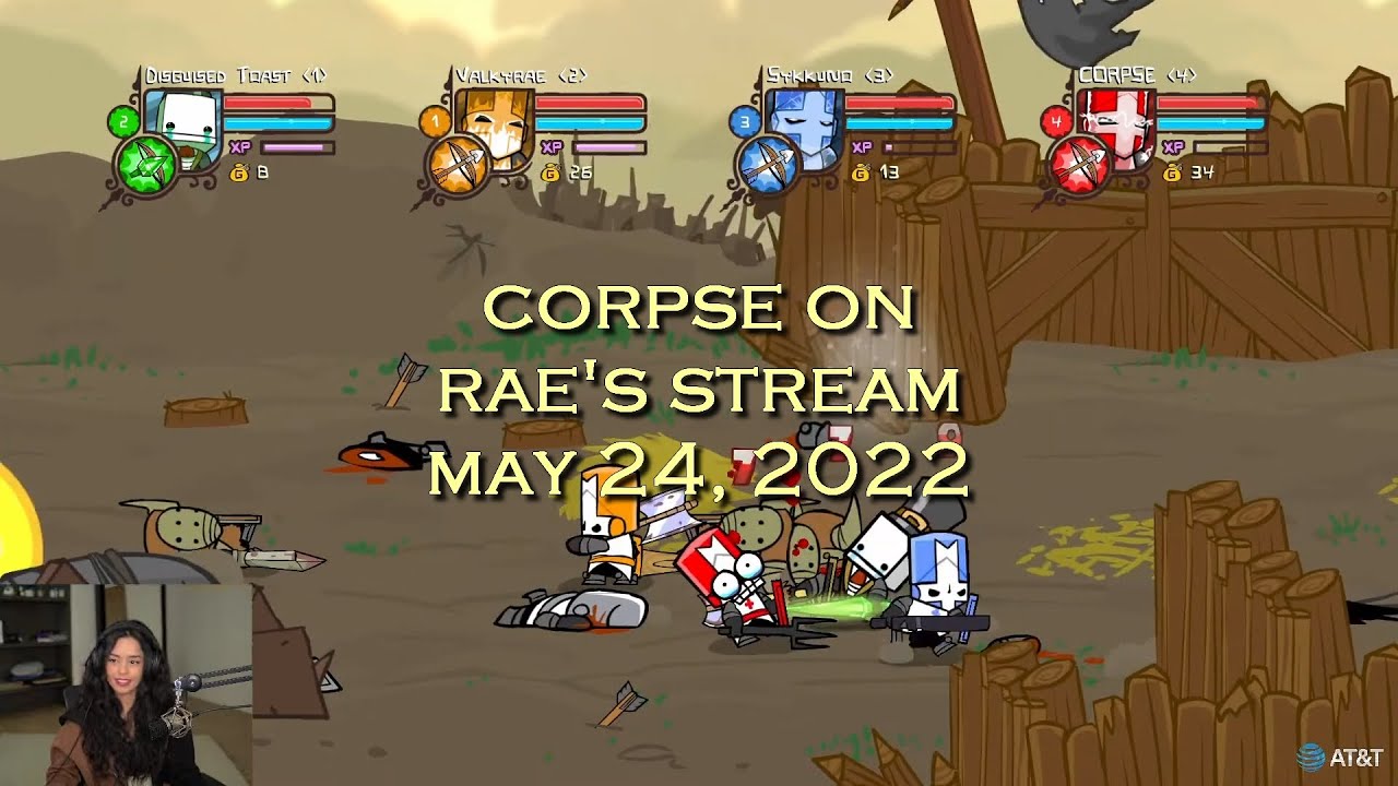Corpse Husband on Rae's stream - Castle Crashers and Cake Bash (MAY 24, 2022)