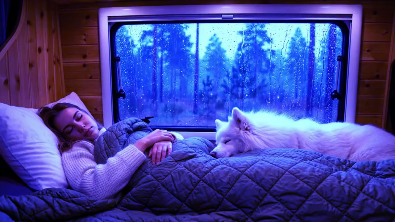Heavy Rain and Low Thunder for Deep Sleep – Rain Outside Window | Ease Anxiety