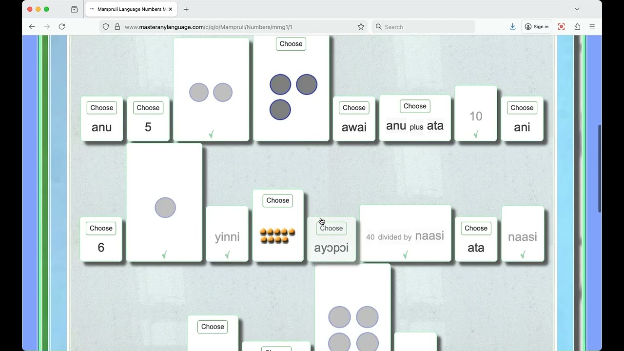 Mampruli Language Numbers Master Game