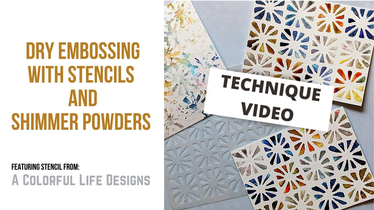 Different ways to use your stencils! Dry Embossing Stencil Technique with Shimmer Powders.