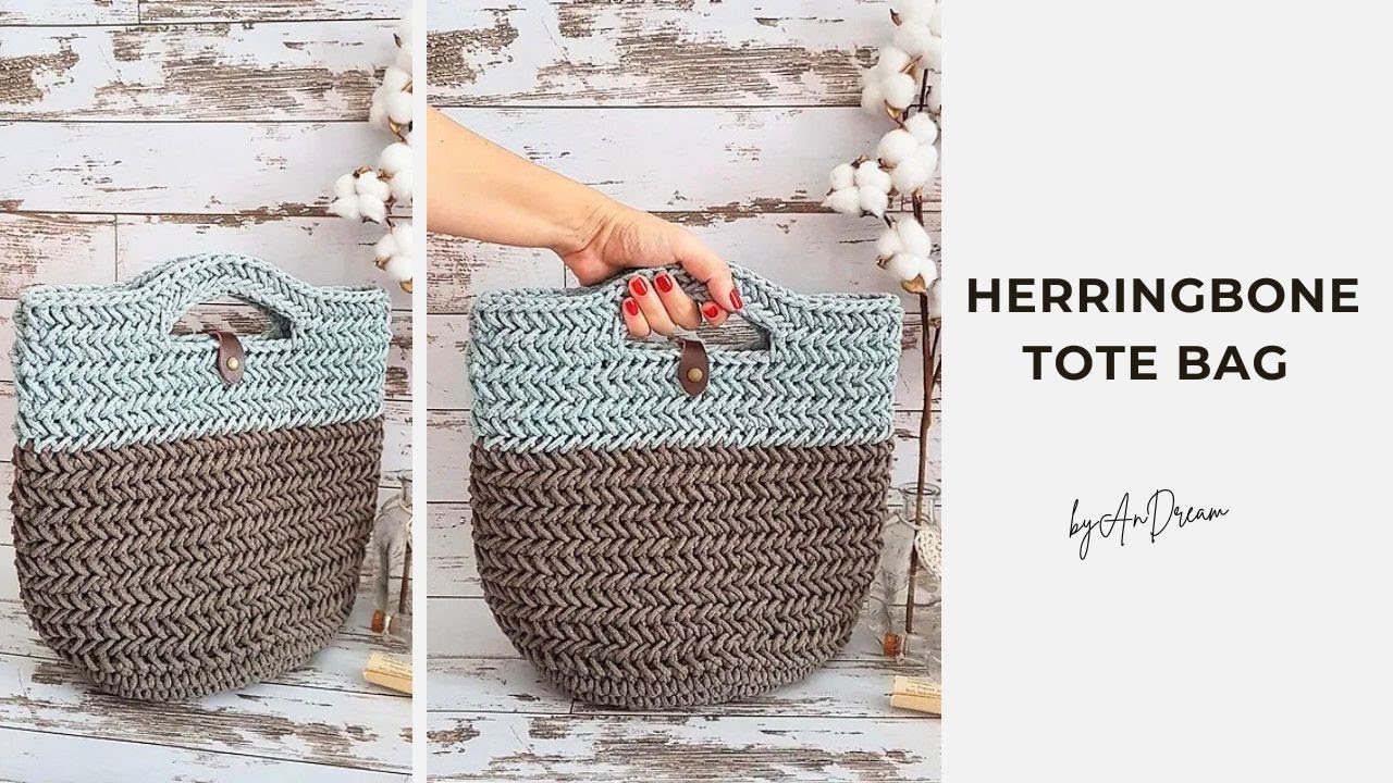 Modern Crochet Herringbone Tote Bag 👜 | Step-by-Step Bag Tutorial