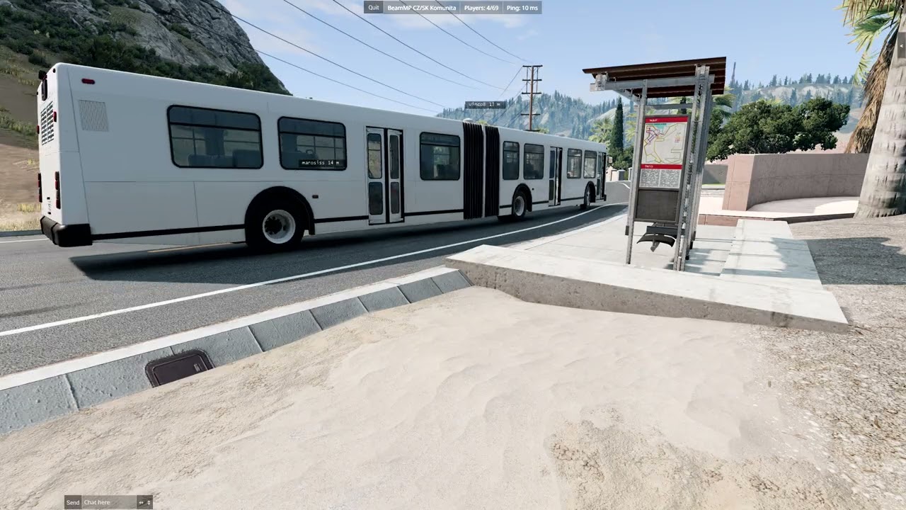 QHD 7+ BeamNGdrive multiplayer- autbus prejazd