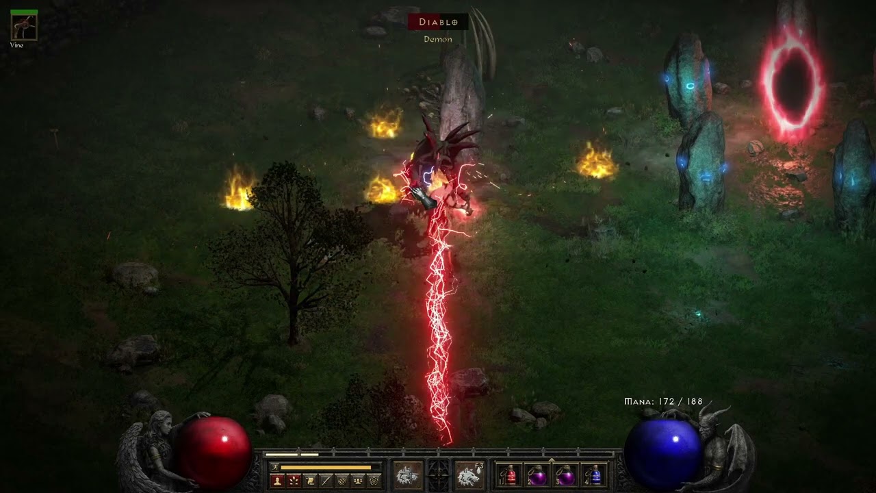 Diablo II Resurrected: Feral Rage Druid vs Diablo Clone
