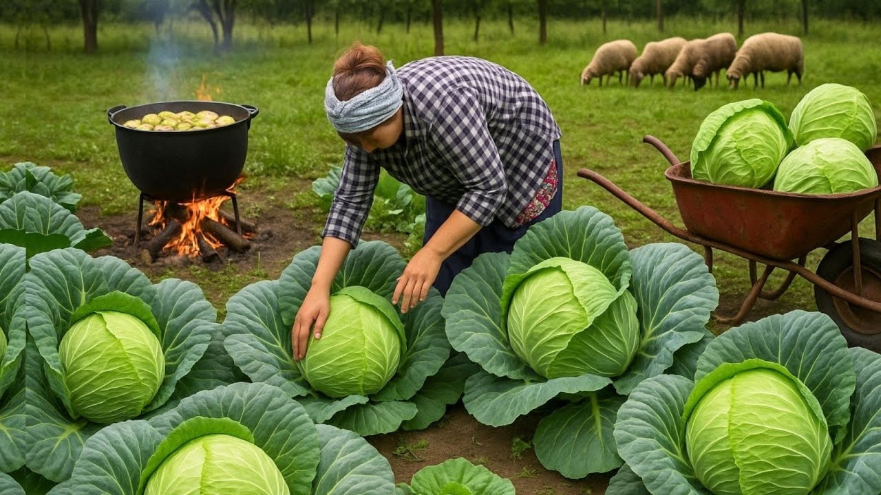 УБОРКА КАПУСТЫ И ЗАГОТОВКА ВИНОГРАДНЫХ ЛИСТЬЕВ - 1 ЧАС ЛУЧШИХ РЕЦЕПТОВ