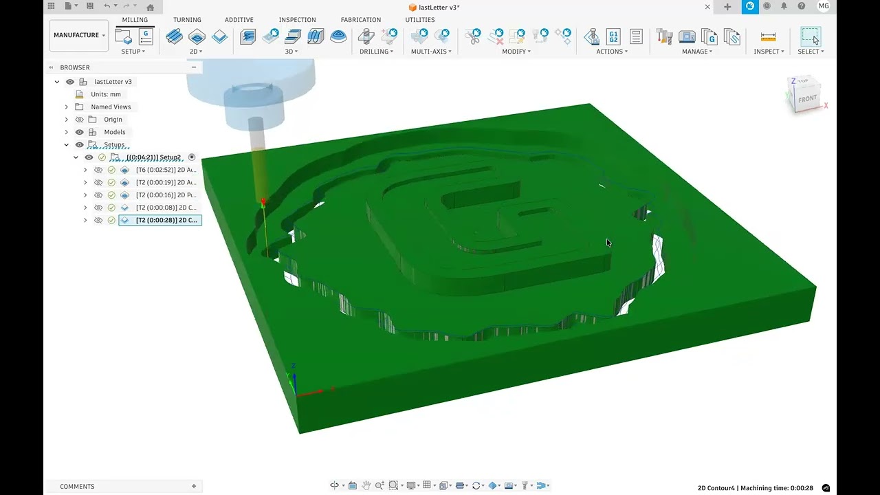 2D contour and tool path heights