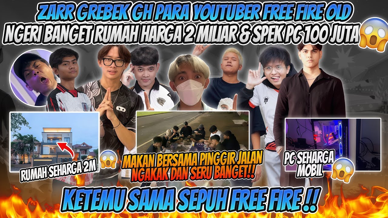 ZARR GREBEK GH PARA YOUTUBER FREE FIRE OLD NGERI BANGET RUMAH HARGA 2 MILIAR & SPEK PC 100 JUTA 😱