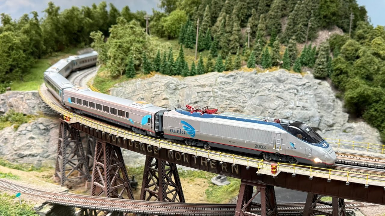 Modern Ho Scale Amtrak & Commuter Trains At The Providence Northern Layout COMPILATION! - 4K