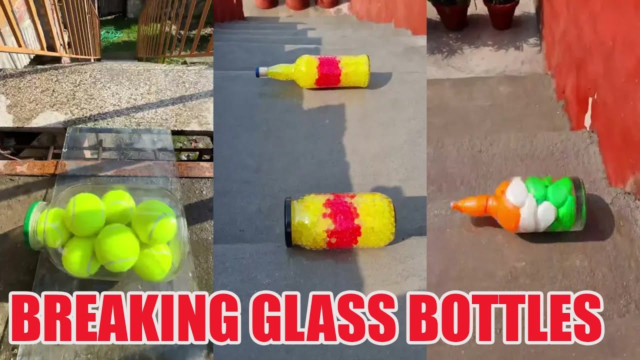 Breaking Glass Bottles and Balloon Drops 🔥 Crushing Crunchy & Soft Things #asmr #satisfying
