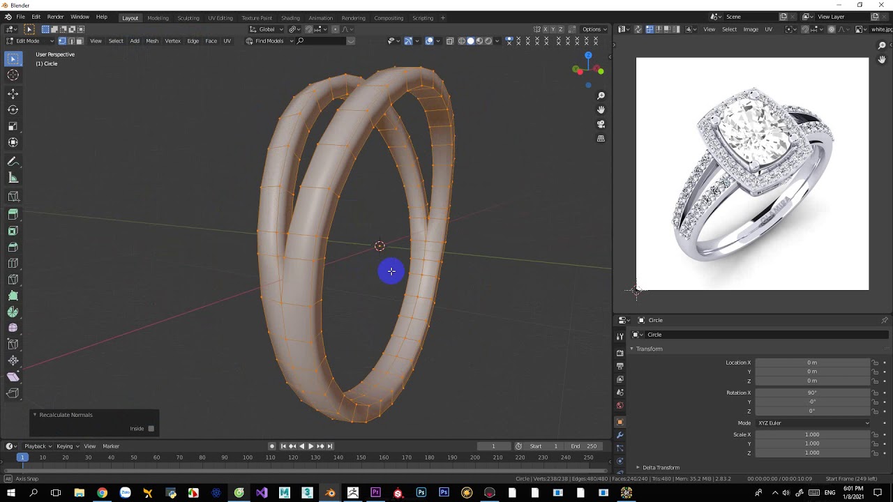 The Ring Modeling in Blender Part1