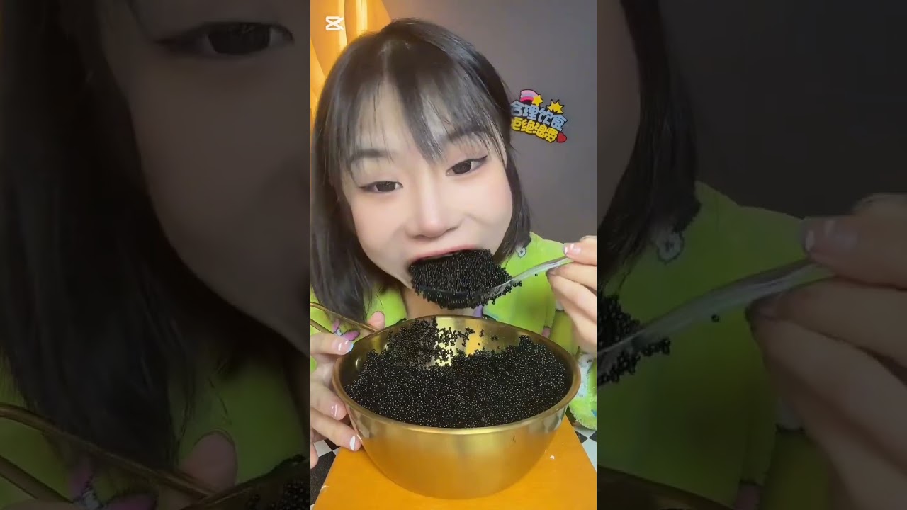 ASMR voice control eating sound colorful crunchy tobiko eggs #fyp 