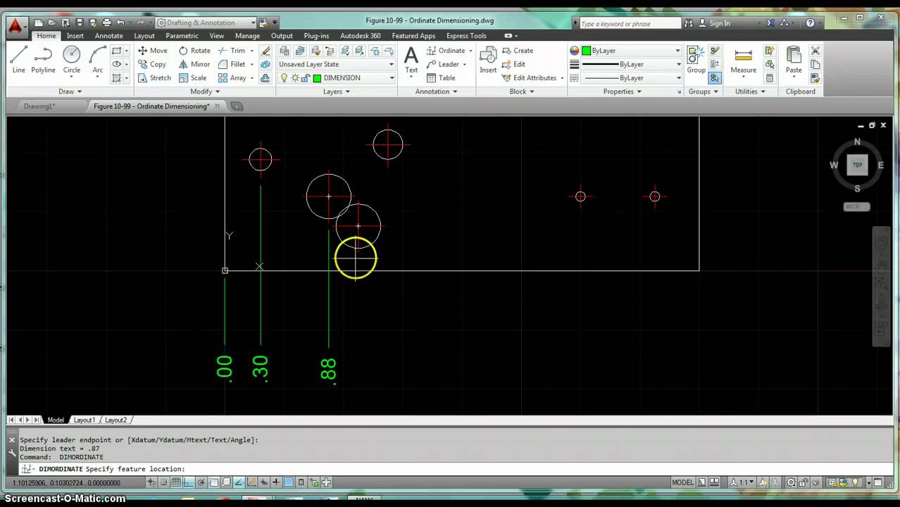 Ordinate Dimensioning
