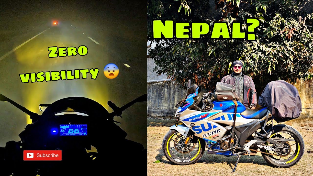 EP-1 Suzuki Gixxer SF250 Winter/Fog😣 halat kharab😨 Delhi to Tanakpur, Long Night Ride on Bike😟