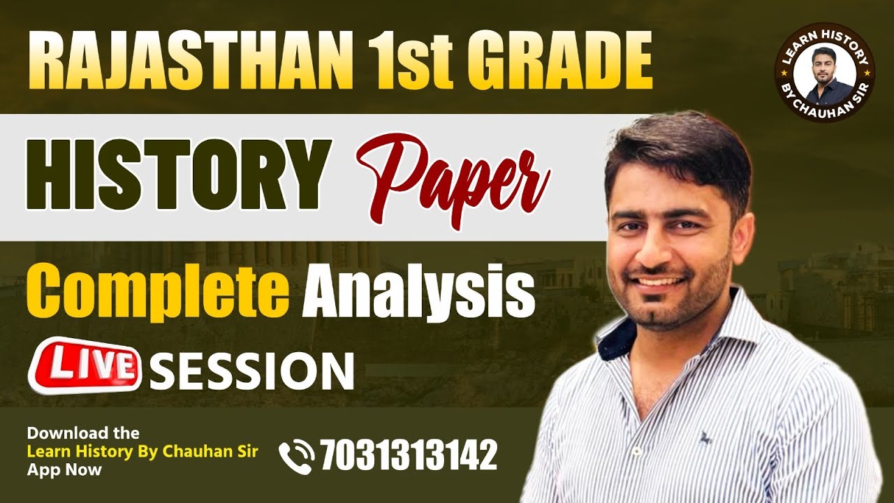 RAJASTHAN 1st GRADE | HISTORY Paper | Complete Analysis By Chauhan Sir