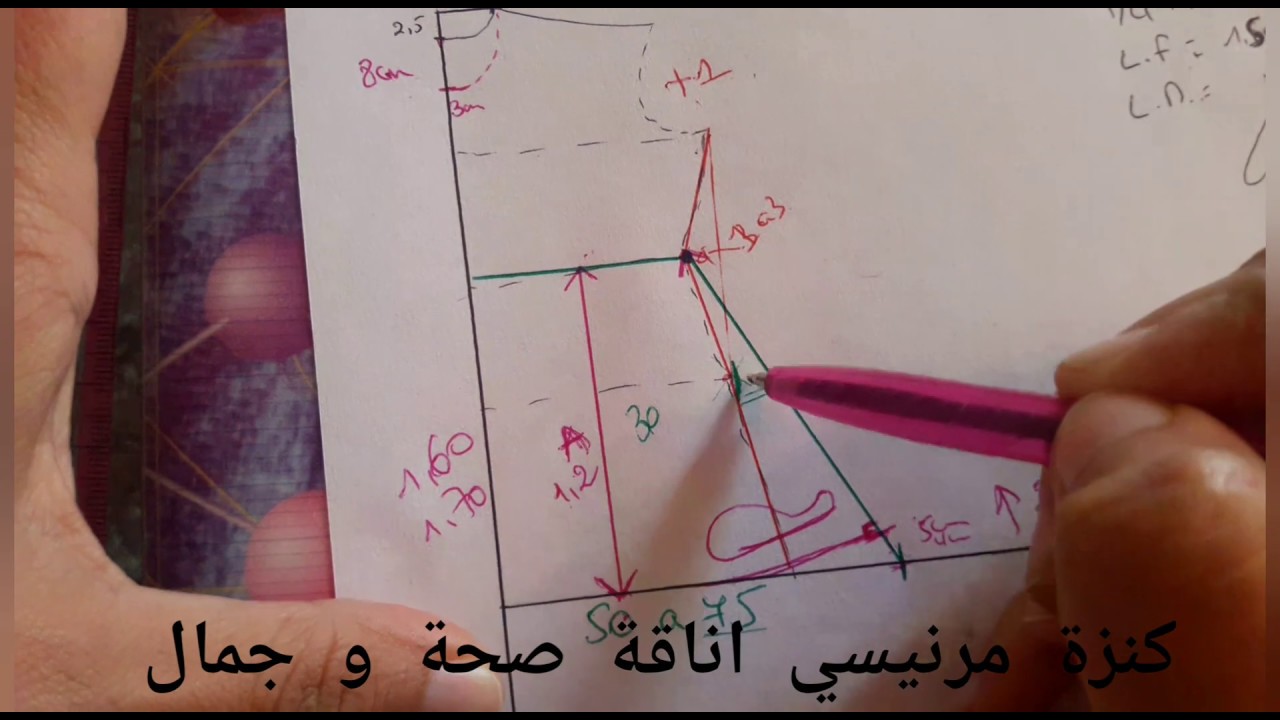 طريقة رسم باترون الاساسي  لقفطان بالحزام# patron de base caftan avec ceinture