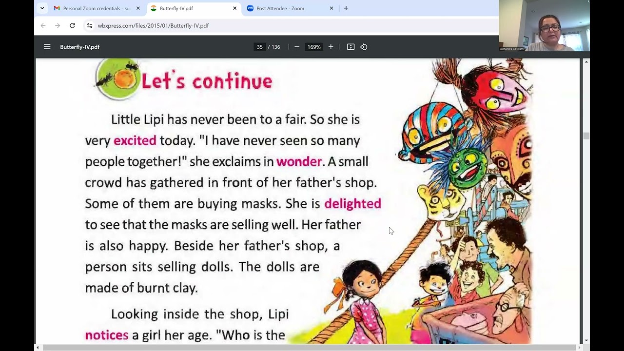 WB Board English Text Butterfly-IV-Lesson 2