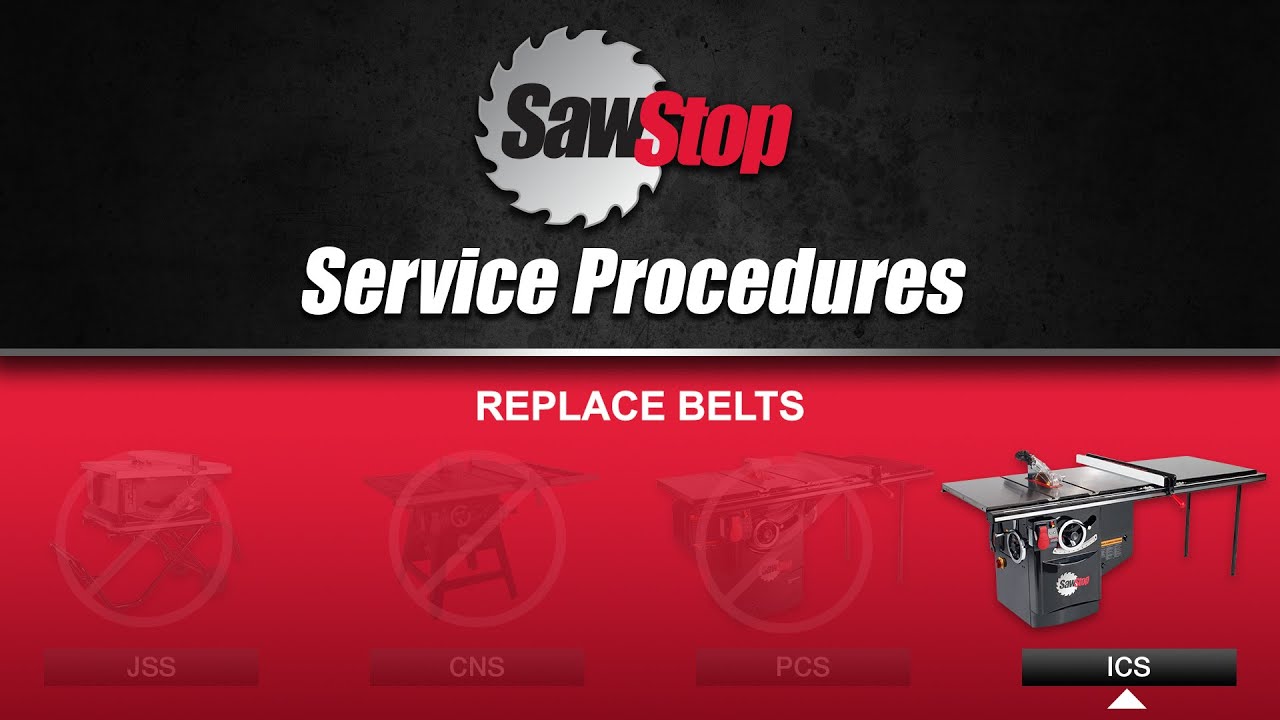 Совет по обслуживанию SawStop: замена ремней для промышленной пилы