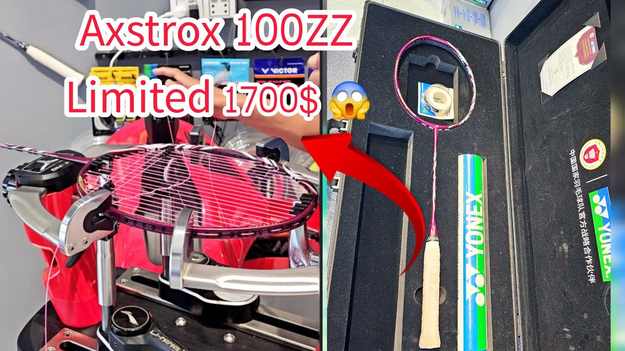 Racket yonex axtros100ZZ Limited price: 1700$😱😱 Stringing whit Exbolt63 27Lbs #badminton #yonex 