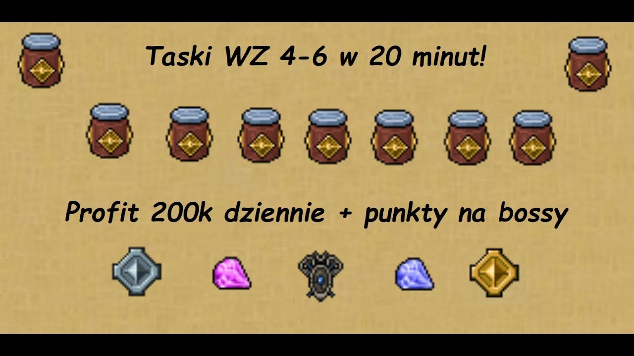 Tibia, Taski Warzone 4-6, profit 200k dziennie + punkty na bossy! +bonus za cel donate!