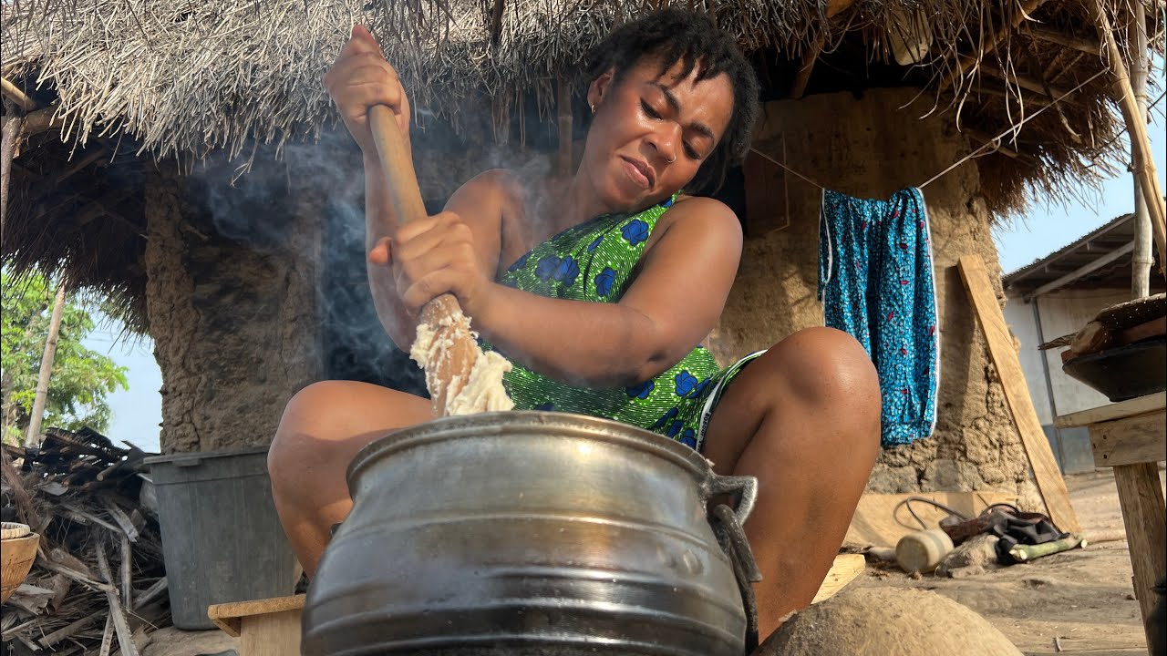 Cooking Most Favourable dish BANKU\ FRIED FISH in Ghana || African Village Life