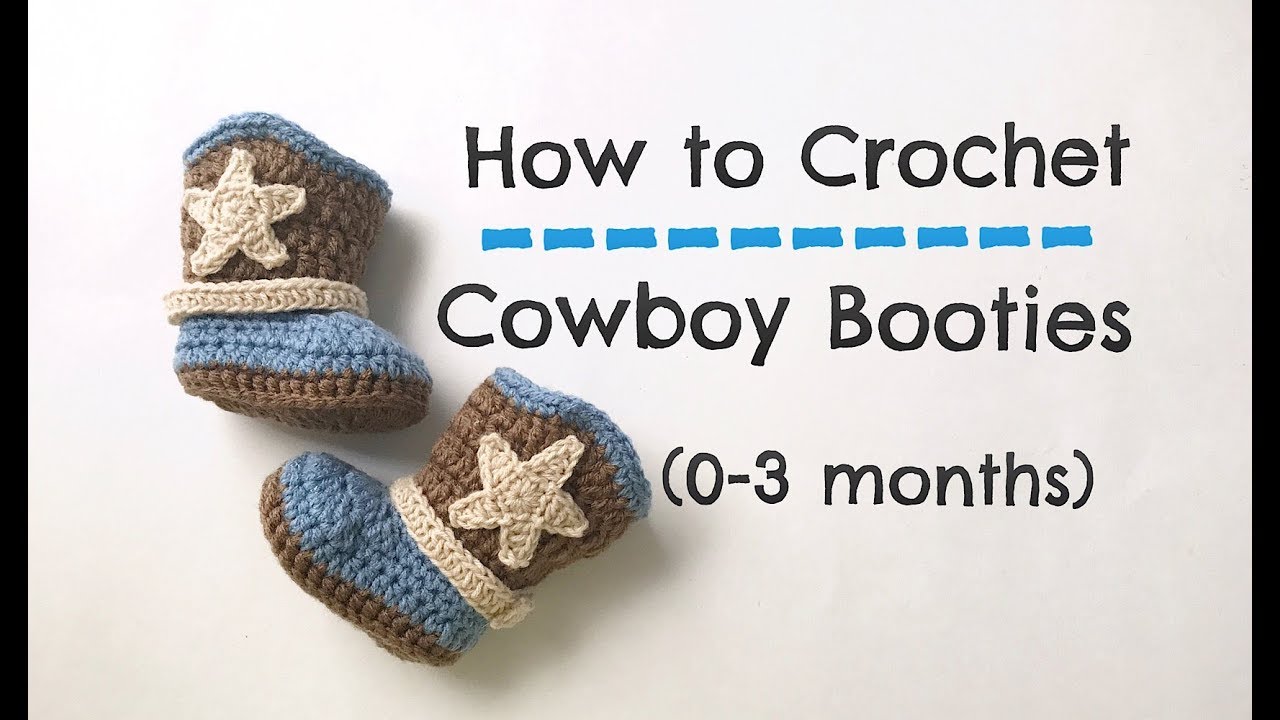 How to Crochet Cowboy Booties (0-3 months)