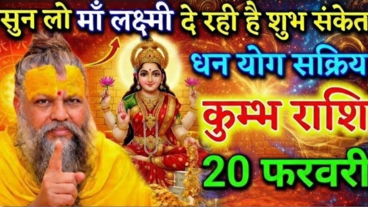 कुंभ राशि ⚠️ 20 फरवरी | मां लक्ष्मी दे रही हैं बड़ा संकेत – धन वर्षा शुरू#astrology 