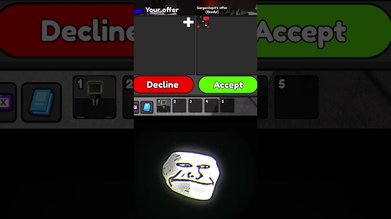 When an ADMIN gives you a FREE mythic in Bathroom Defense #roblox #trading #shorts #trollface