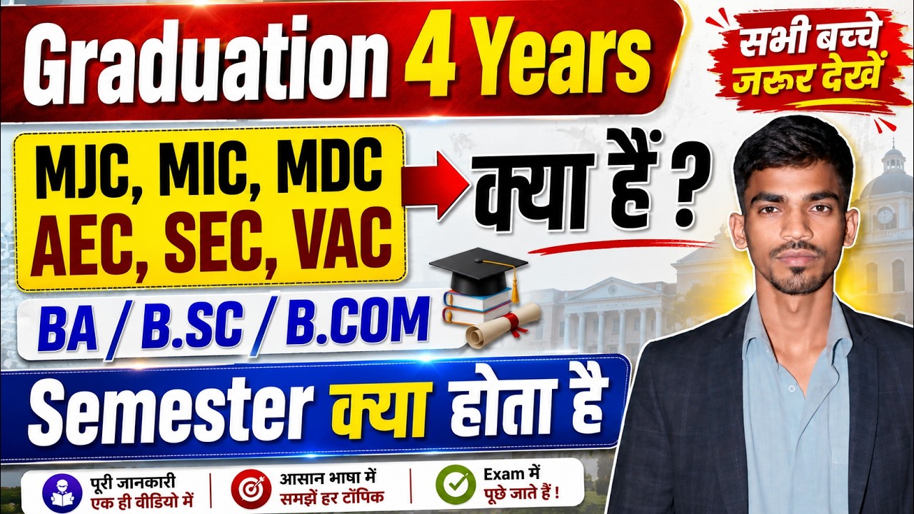 Graduation 4 Years Course BA/B.Sc/B.Com क्या है?|  CBCS 4 Years समझें | Semester क्या होता है?