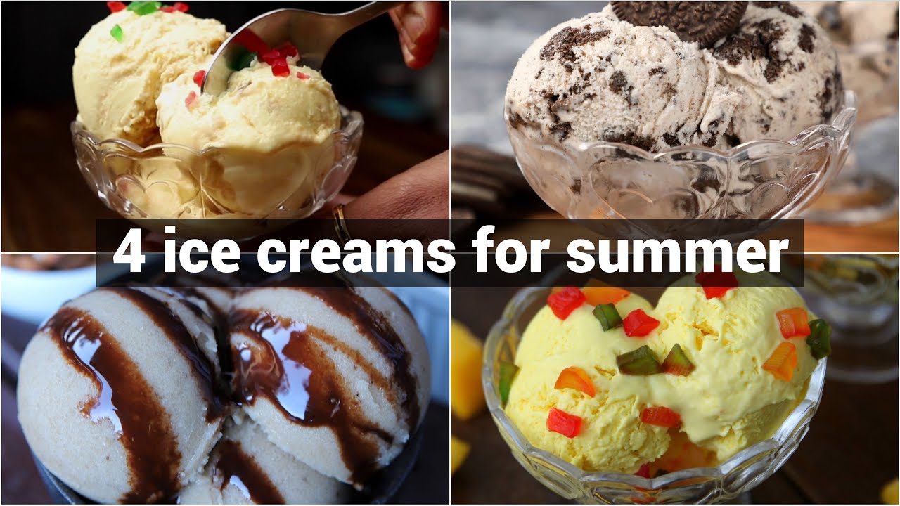 4 homemade ice cream recipes for summer | fruit ice cream recipe | creamy ice cream recipes