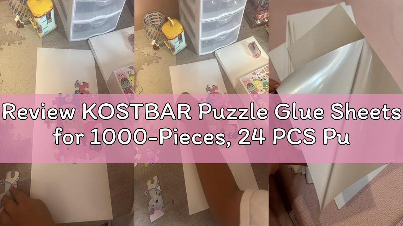 Review KOSTBAR Puzzle Glue Sheets for 1000-Pieces, 24 PCS Puzzles Saver Sheets, Easy Peel and Stick