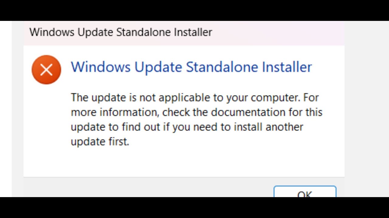 Устранение ошибки автономного установщика Центра обновления Windows: &laquo;Обновление неприменимо к ва...