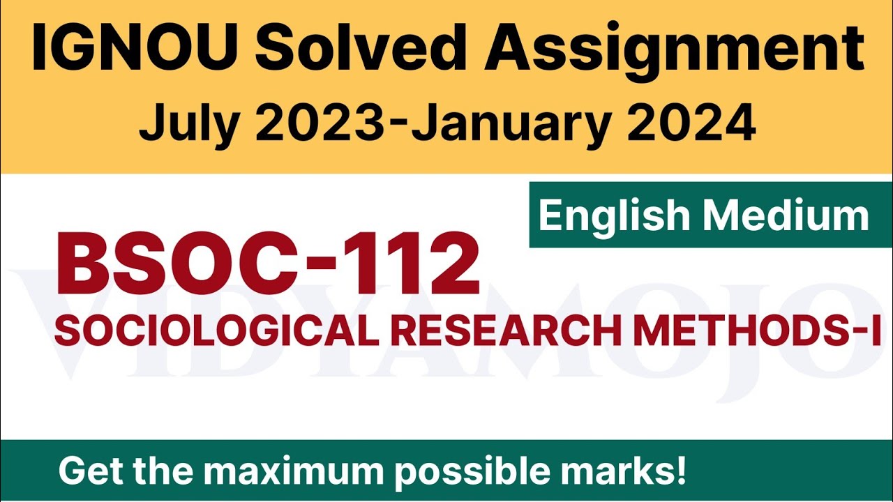 IGNOU BSOC 112 Solved Assignment 2023-24 [PDF Download] | English Medium