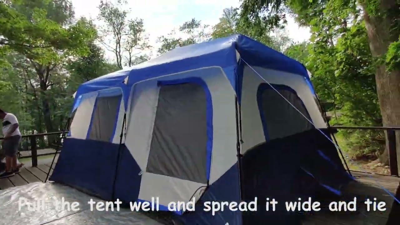 Ozark Trail 8 Person Instant Cabin Tent with LED Light poles - Detailed Setup