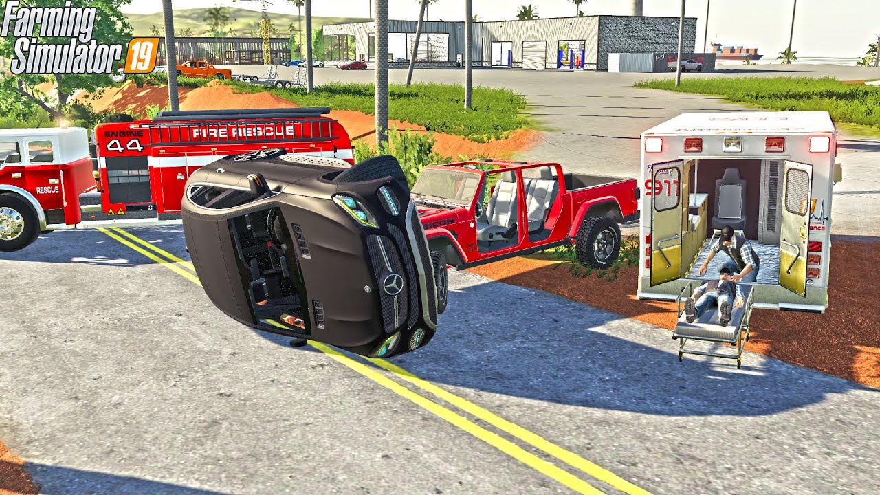 EXOTIC CAR TEST DRIVE (CAR CRASH) | MEGA MOTORS | FARMING SIMULATOR 2019