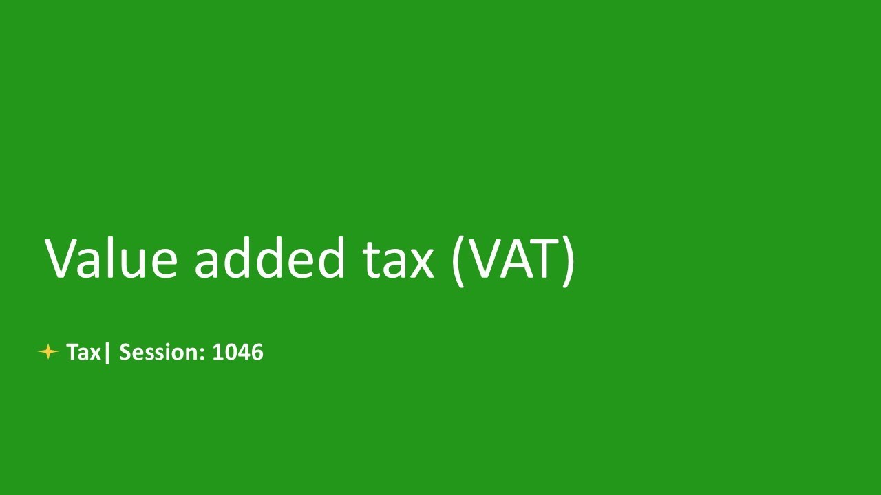[Arabic] 1046 - Value added tax (VAT)