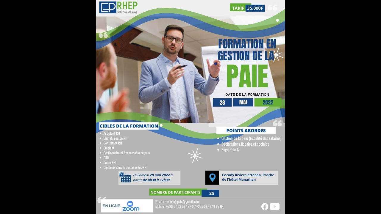 RHEP - FORMATION GESTION DE PAIE DU 28 MAI 2022 | PARAMETRAGE SAARI SAGE PAIE I7