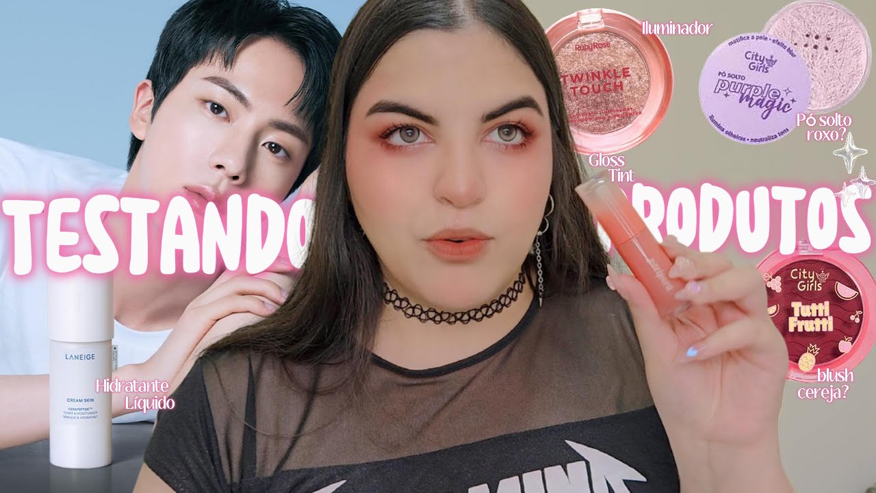 TESTANDO PRODUTOS BARATINHOS NACIONAIS E COREANOS/LANEIGE, CITY GIRLS, RUBY ROSE, PERIPERA...