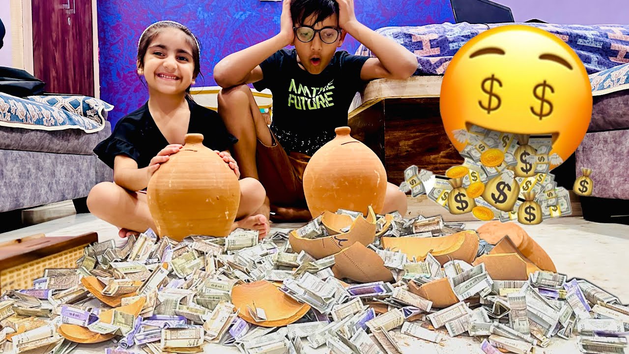 Bachho Ka Gullak Tod Kar Paise Gine 😍 | Kiske Paas Nikle Sabse Zyada Paise 💰 | Family Vlog
