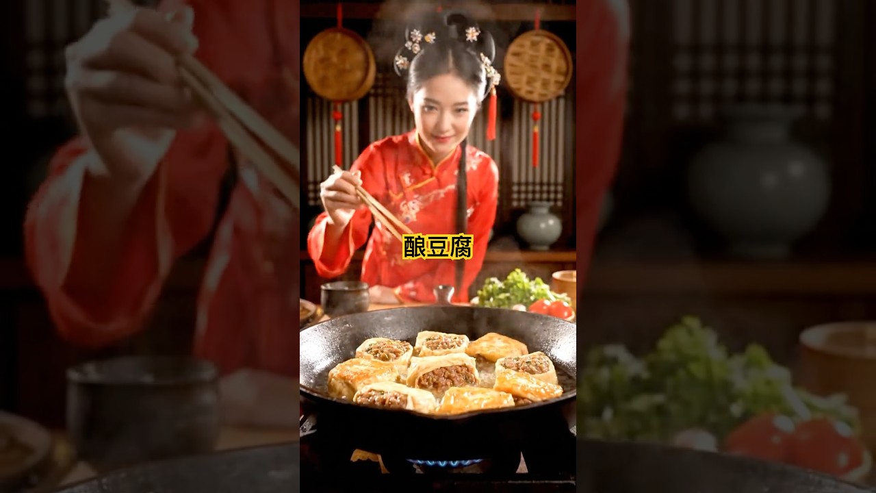 Stuffed tofu with meat filling – 酿豆腐 