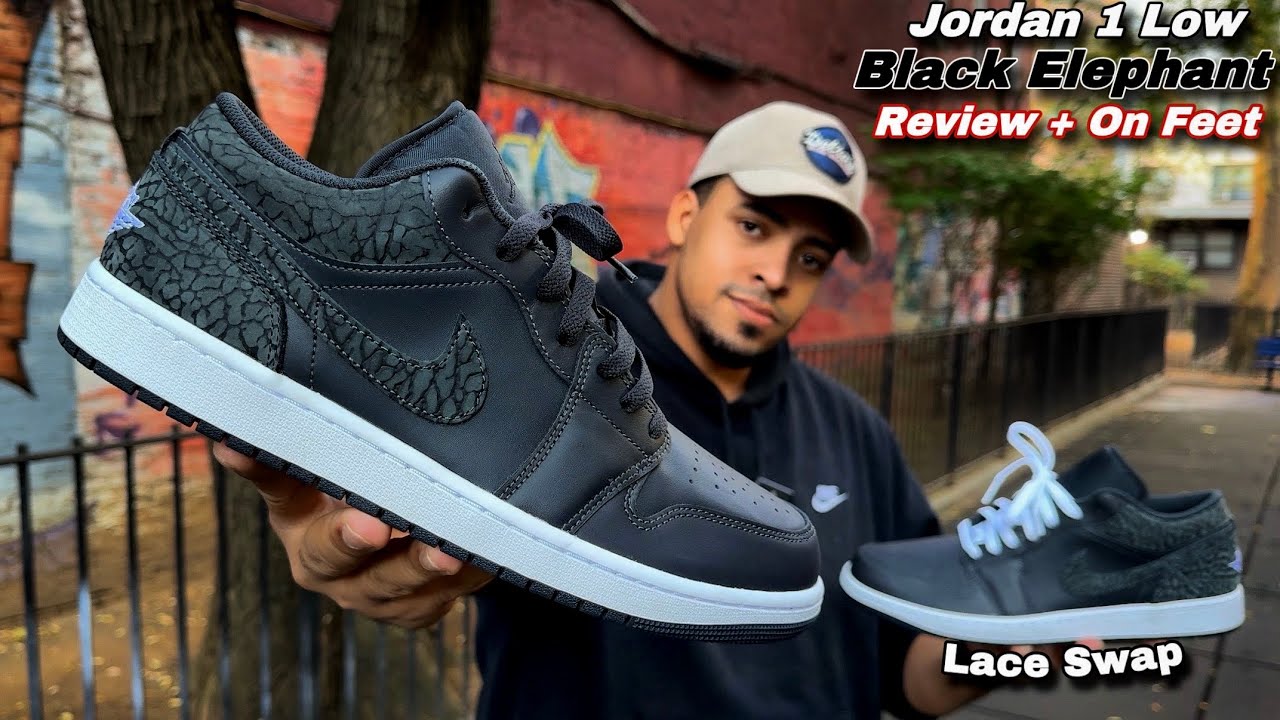 Jordan 1 Low Black Elephant - Review & On Feet  🖤🐘