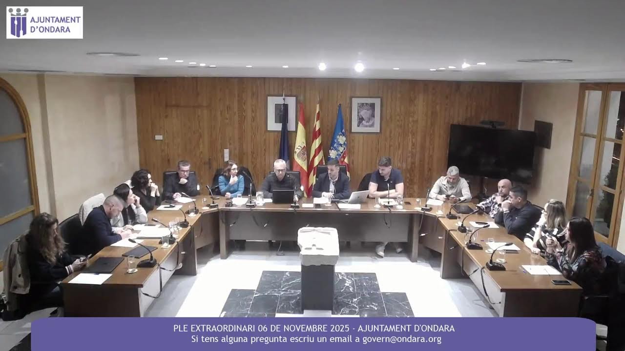 PLE EXTRAORDINARI 6 DE NOVEMBRE DE 2025 - AJUNTAMENT D'ONDARA