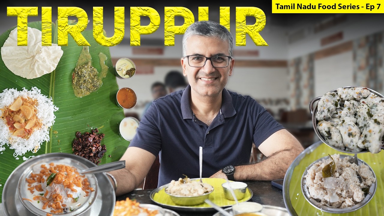 Best TIRUPPUR TN Street Food Tour l  Kozhukattai + Godhumai Upma + Banana Leaf Meal + Kambu Koozh