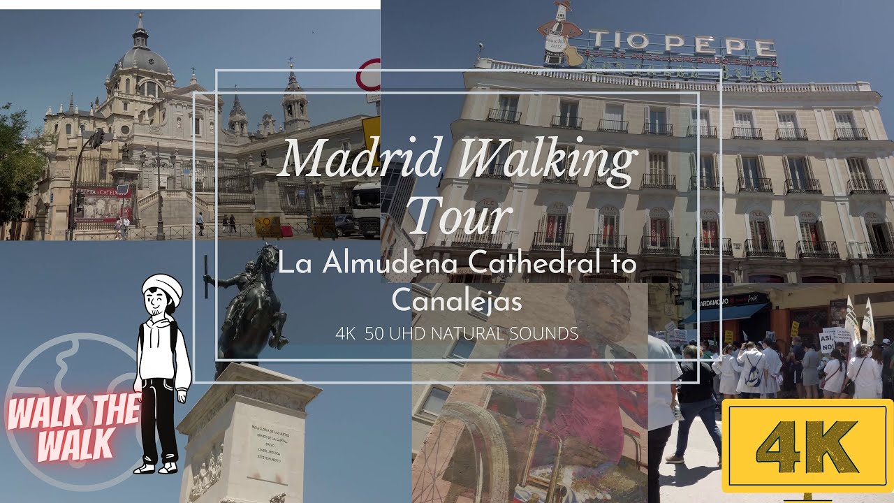 Madrid 2021 4K Walking Tour: Almudena Cathedral to Plaza Canalejas. 2,5 KM, 30 MINUTES WALK