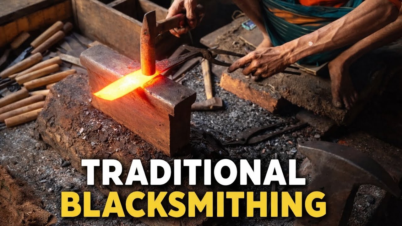 Blacksmiths Finishing a Traditional Dao | Hand-Forged Blade Process
